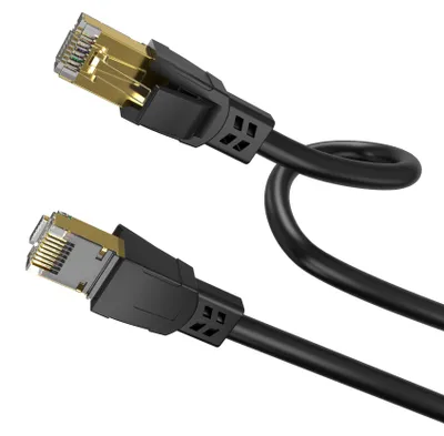 CAT 8.1 LAN Kabel 2,00 m Schwarz Rund RJ45 S/FTP – Produktbild 8