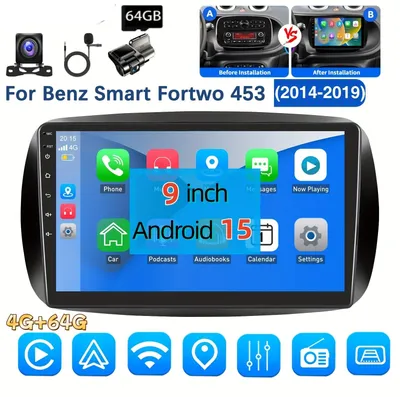 Immagine prodotto di Autoradio con display touchscreen da 9 pollici, 4 GB di RAM e 64 GB di memoria, con supporto Android Auto wireless