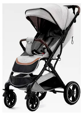 Produktbild von Kinderwagen für 0–4 Jahre, kompakter Buggy, zusammenklappbar, 0–22 kg, mit Fußabdeckung, Regenabdeckung und Moskitonetz (grau)