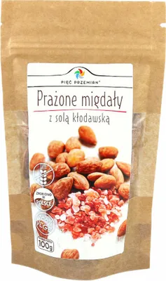 Produktbild von GERÖSTETE MANDELN MIT KŁODAWSKIE-SALZ, GLUTENFREI, 100 g – PIĘĆ PRZEMIAN