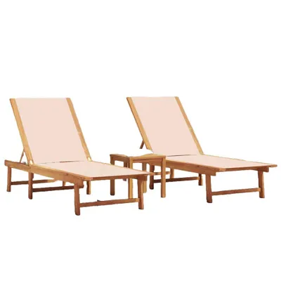 Immagine prodotto di vidaXL Lettini prendisole 2 pz. Legno massiccio di acacia e textilene color crema