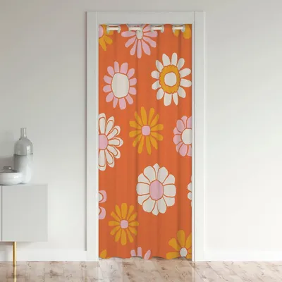 Retro Blumenvorhang 86x203 cm, 1 Paneel, Sichtschutz