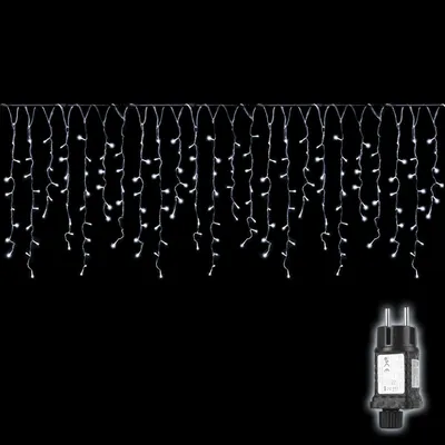 LED-Lichtvorhang 10m, 400 kaltweiße LEDs, IP44, für Weihnachten