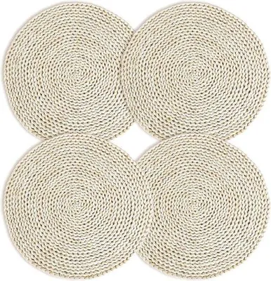 Produktbild von Famanu Platzsets aus natürlichem Maissstroh - 30 cm, handgefertigt, rutschfest, hitzebeständig, 4er Set