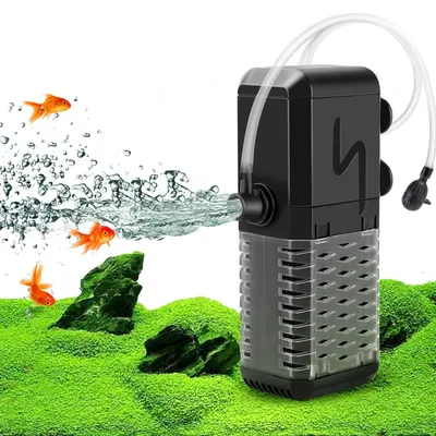 Imagen del producto de Filtro para acuario de 6W, regulable, con un caudal de 600 litros por hora, ideal para acuarios de hasta 200 litros, filtro interno