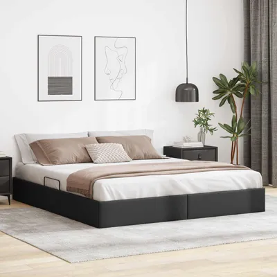 Productafbeelding van Maison Exclusive - Ottoman bedframe, zwart, 180 x 200 cm, kunstleer