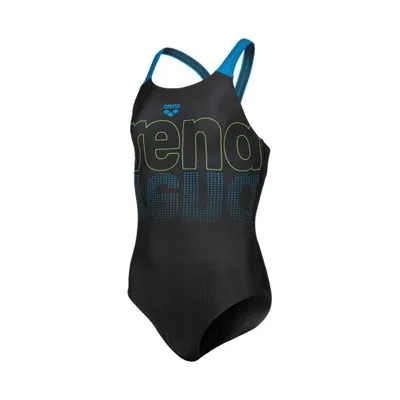 Produktbild von Arena Girl's Swimsuit V Back Graphic Black-Turquoise 152