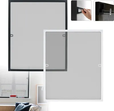 Produktbild von Síť proti hmyzu YUENFONG do oken, síť proti hmyzu bez vrtání a šroubů s hliníkovým rámem (80 × 100 cm, antracit)