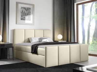 Obrázok produktu pre Hotelová manželská posteľ 160x200 MORALA - béžová + topper ZDARMA