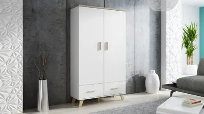 Zdjęcie produktu dla Cama szafa LOTTA 2D2S biały + dąb sonoma, Dąb Sonoma, Biały, Szafa, 2 drzw., Biały, Płyta wiórowa, Matowy