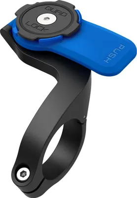 A black and blue bike mount.
