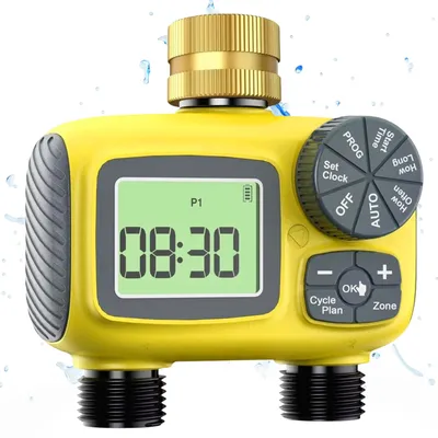 Bewässerungstimer mit 2 Ausgängen, IP55, Regenverzögerung, digital