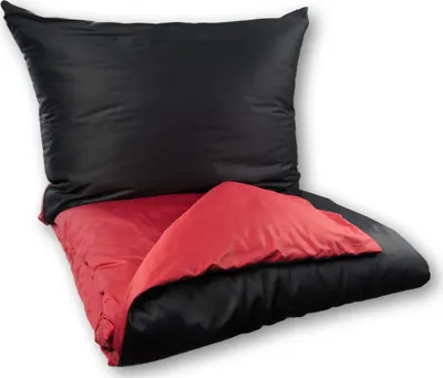 Produktbild von Französische Bettwäsche Satin UNI DUO 200x200, 70x90cm schwarz/wein