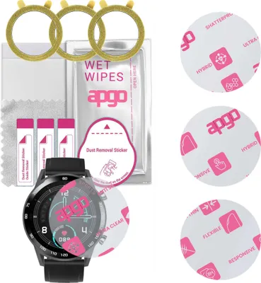 Produktbild von apgo 3 Stück Schutzglas, klar, kompatibel mit Bemi Racer RC1 Smartwatch, Hybrid 8H, Ersatz für Hartglas, Displayschutzglas, Bildschirmschutz, Displayschutz, kratzfest