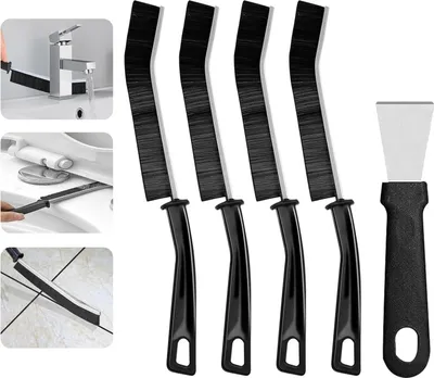 Produktbild von Hartborsten, Fugenbürste Eckenreinigungsbürste, 4 Stück, Spaltreinigungsbürste, Reinigungsbürste, Reinigungswerkzeuge für die Tiefreinigung von Küche, Bad, Spüle, Toilette, Fenster