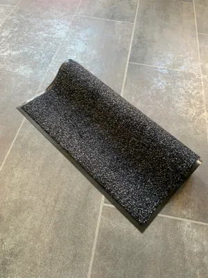 Produktbild von Schmutzfangmatte, Baumwolle, waschbar, Größe: 60 x 90 cm, Farbe: Schwarz-Grau