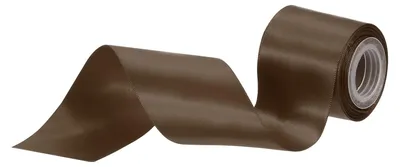 Produktbild von Satinband - Doppelseitig - Für Bastelarbeiten und Geschenkverpackungen - Braun - 4,5 m x 50 mm
