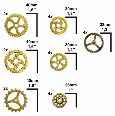 Produktbild von 22 Steampunk Zahnräder