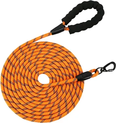 Obrázok produktu pre Vodítko pre psa 5 m, nylon, oranžová, polstrovaná rukoväť, na výcvik