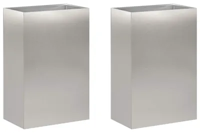 Produktbild von vidaXL Garten-Pflanzgefäß 2 stk. Silber 50 x 40 x 75 cm Edelstahl