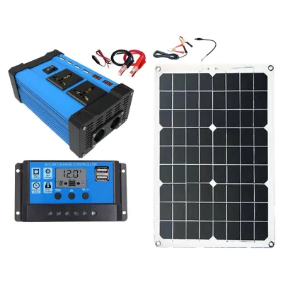 Immagine prodotto di Sistema di generatori solari 300 W da 12 V a 220 V inverter 18 W 18 V pannello solare con controller per