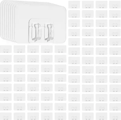 Obrázek produktu pro 100ks háčky na světla lampy bez děrování háčky Patch Shelf Snap Clip Transparentní lepivé háčky