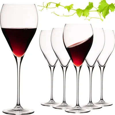 Produktbild von IMPERIAL Hohe Tropfenförmige Rotweingläser 520ml "Paris" Set 6-Teilig Weingläser aus Crystalline Glas Spülmaschinenfest