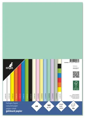 Obrázok produktu pre kangaro K-0039P004 kangaro multifunkčný papier, DIN A4, 160 g/m², pastelovo zelený