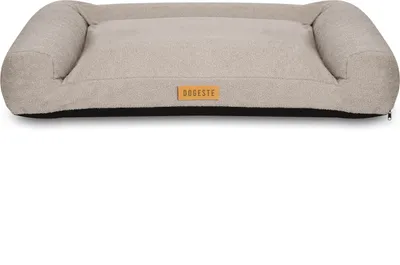 Image de Lit pour chien Dogeste 100x65 cm taille XL en tissu mouton – gris