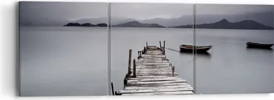 Produktbild von Bild auf Leinwand - Leinwandbild - Brücke See - 90x30cm - Wand Bild - Wanddeko - Wandbilder - Leinwanddruck - Bilder - Kunstdruck - Wanddekoration - Leinwand bilder - Wandkunst - CA90x30-3547
