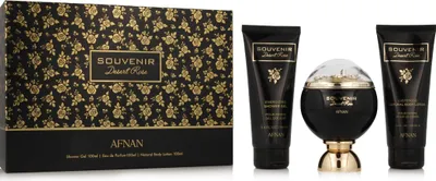 Zdjęcie produktu dla Afnan - Zestaw upominkowy Souvenir Desert Rose EDP 100 ml, żel pod prysznic 100 ml i balsam do ciała 100 ml 100ml