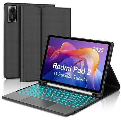Zdjęcie produktu dla Etui z klawiaturą Bluetooth do tabletu Pad 2 11 cali (model 2025), czarne, z touchpadem