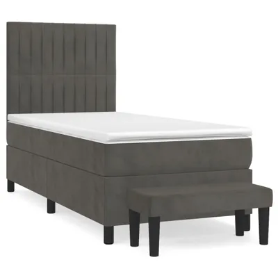 Produktbild von vidaXL Boxspringbett mit Matratze Dunkelgrau 80x200 cm Samt