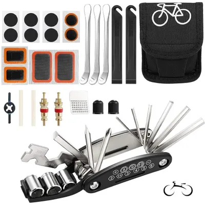 Produktbild von Fahrradreparaturset - Enthält 16-in-1-Multitool - Fahrradreparaturset mit Werkzeugkasten - Reparaturset für Fahrräder - Multifunktionswerkzeug