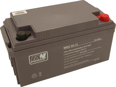 Zdjęcie produktu dla Mwc 65-12: Mwc 65-12: Akumulator Agm (Pb-C) 12V/65Ah, 350X166X175Mm, M8