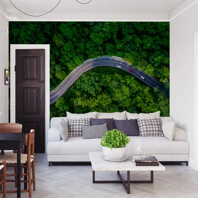 Produktbild von Muralo XXL Vlies FOTOTAPETE WEG im Wald Aussicht von oben 3D Effekt (B) 180 cm x (H) 120 cm Tapete Wandtapete WOHNZIMMER SCHLAFZIMMER 4602