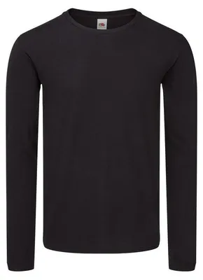 Produktbild von Fruit Of The Loom Iconic 150 Classic Langarm-T-Shirt Schwarz