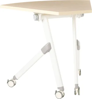 Produktbild von BELIANI Schreibtisch Hellbraun MDF-Tischplatte u. Metallgestell 90x64 cm Modulsystem Klappbar Faltbar mit Rollen Mobil Bürotisch für Homeoffice Büro