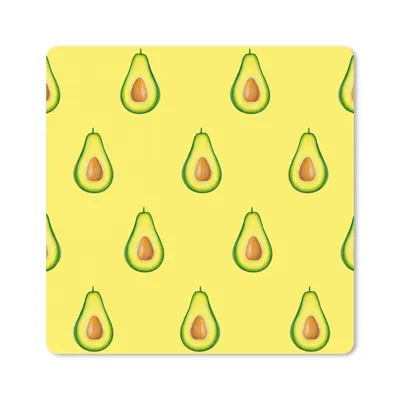 Produktbild von MuchoWow® Mauspad Mousepad Avocado - Muster - Obst 20x20 cm - Mousepads - Maus Mat - Pad - Mausunterlage - Desk Mat - Bureauartikeln