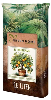 Produktbild von Green Home Zitruserde 18 L – für Zitruspflanzen & mediterrane Pflanzen, mit Langzeitdünger, Perlite, Kokosfasern, pH 5,8, gute Drainage