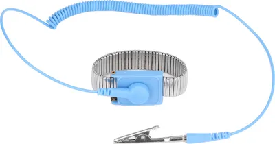 Image de Bracelet antistatique ESD Bracelet métallique de mise à la terre Fil de 1,8 m de long pour atelier Bracelet métallique de couleur