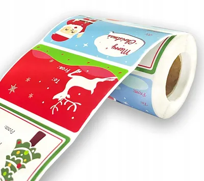 Productafbeelding van Zelfklevende kerststickers voor zakjes en enveloppen, 300 stuks
