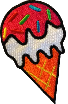 Produktbild von Eis Eiscreme Sommer Kinder - Aufnäher, Bügelbild, Aufbügler, Applikationen, Patches, Flicken, Zum Aufbügeln, Größe: 8,3 x 4,7 cm