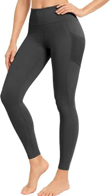 Produktbild von Yogaration Damen Sportleggings High Waist mit herzförmige Rückennaht Leggings mit 2 Mesh-Seitentaschen, 4-Wege-Stretch Yogahose Sporthose Leggins für