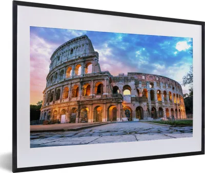 Produktbild von MuchoWow® MuchoWow® Gerahmtes Poster Kolosseum in Rom in der Abenddämmerung 60x40 cm - Poster mit zchwarzem Bilderrahmen - Schlafzimmer - Plakat in Rahmen - Drucken