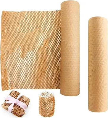 Produktbild von Ecofreundliche Verpackungspapierrol mit Wabenabsorption 30cm x 10m - Stärke Verpackung für Versand (braun)