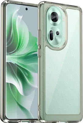 Produktbild von Schutzhülle für Oppo Reno11 Klar Rückseite Stoßfeste TPU Silikon Bumper Hülle Grau