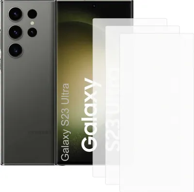 Produktbild von Drei Stück (3x) Display-Schutzfolie Displayschutz-Glas 9H Glas für Samsung Galaxy S23 Ultra