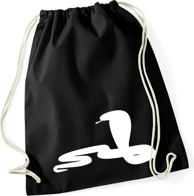 Produktbild von Huuraa Turnbeutel Schlange Kobra Silhouette 12 Liter Black Baumwolle Rucksack Geschenkidee