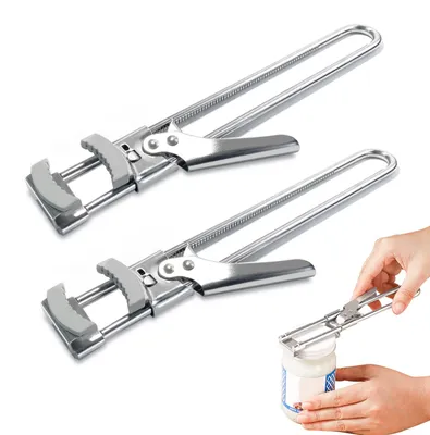 Glasöffner aus Edelstahl, verstellbar, bis 10 cm, silber